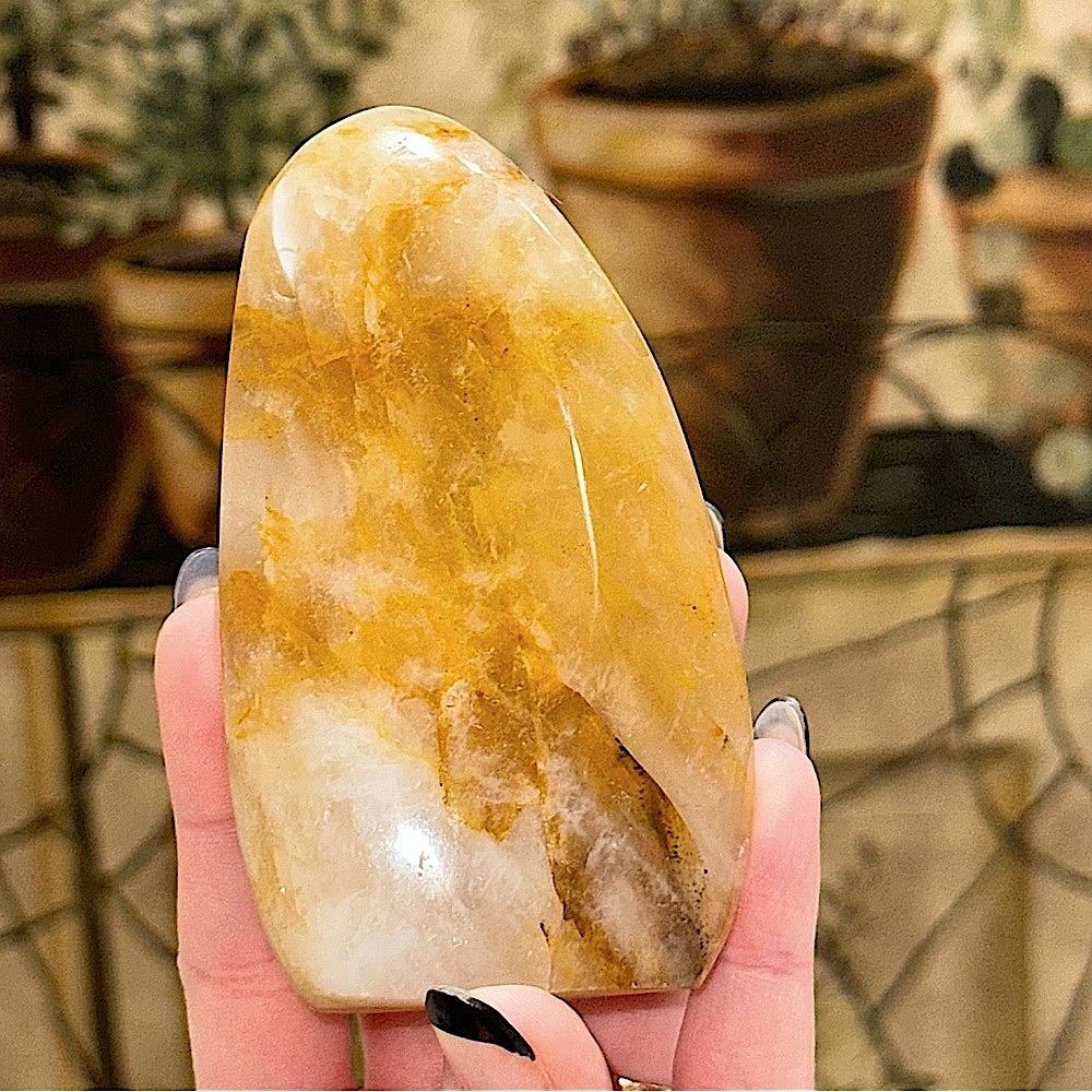 Golden Healer with Rainbow Flash Freeform Crystal / Stone